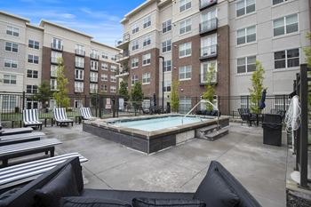 Resort style spa and lounge chairs